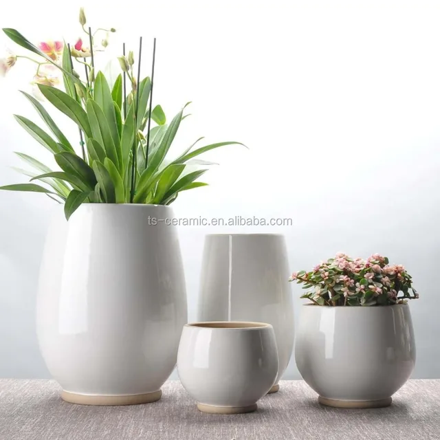 modern simple white ceramic flower vase for wholesale home decor