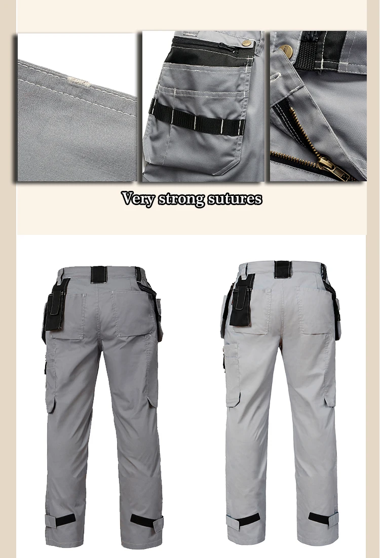 Men working pants summer thin style multi-pockets work trousers high quality wear-resistance factory worker mechanic cargo pants (9)