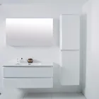 Hot sale popular customized direct antique white bathroom vanity furniture mirrored wood cabinet