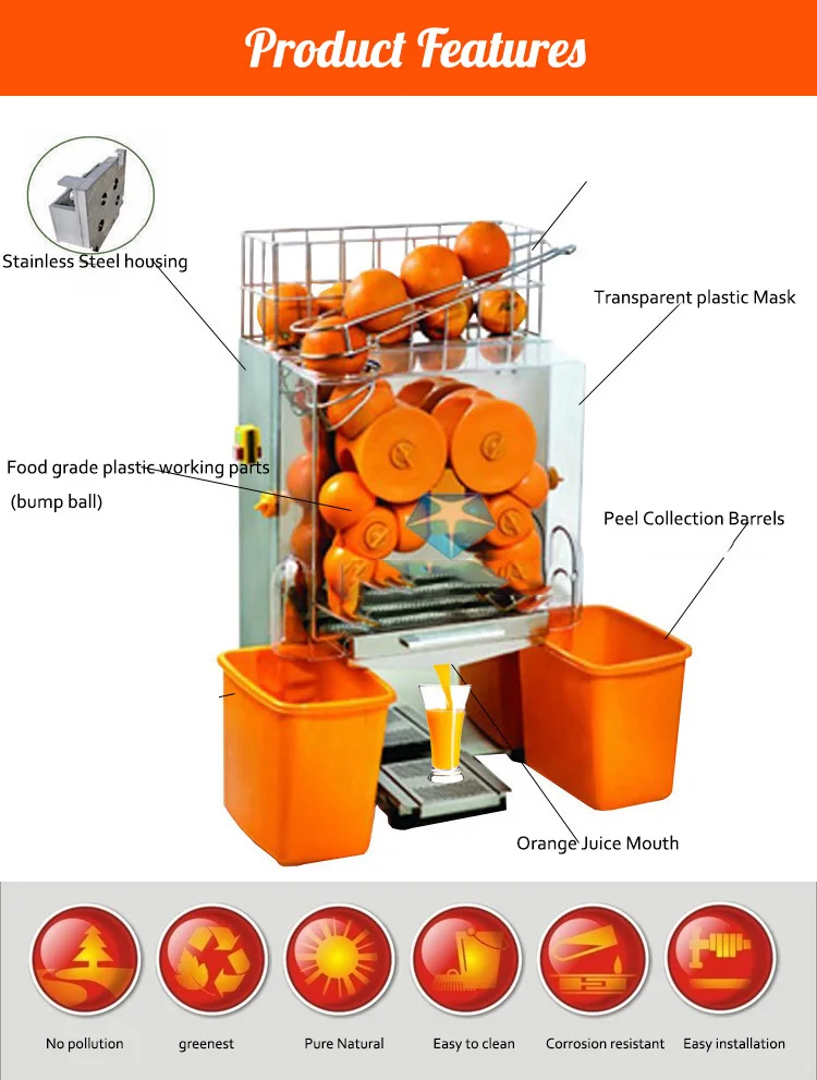Stainless Steel E-1 Oranges Extractor Orange Juicer