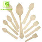 Colour Birch Wood Disposable Large Novelty Wooden Spoons