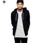 High Quality Mens Black Cheap Custom Blank Zip Up Hoodies