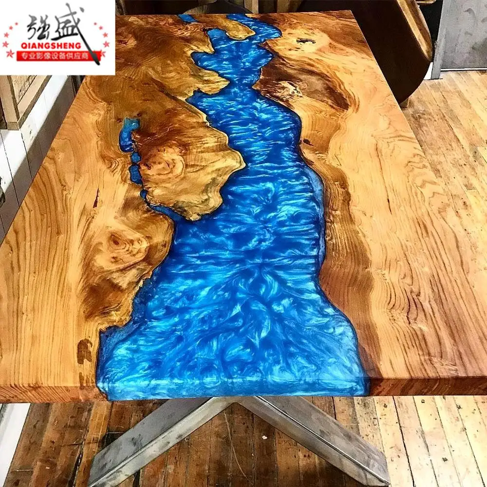 Sold Live Edge Blue River Table Clear Epoxy Resin Anti Scratch