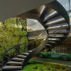 Outdoor Curved Staircase With Carbon Stair Parts