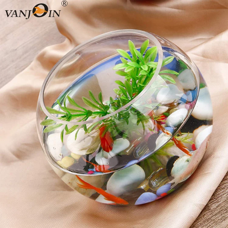 10 cm diameter goedkope ronde bal clear plastic vis kom/aquarium/aquaria