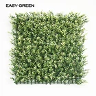 New Design 50 x 50 cm white-green milan leaf vertical garden plastic plant artificial boxwood hedge panel home decoration