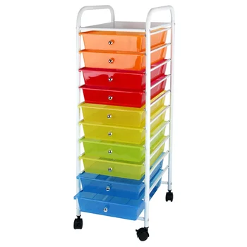 Toprank Home Office Rolling Cart Steel Frame Plastic Storage