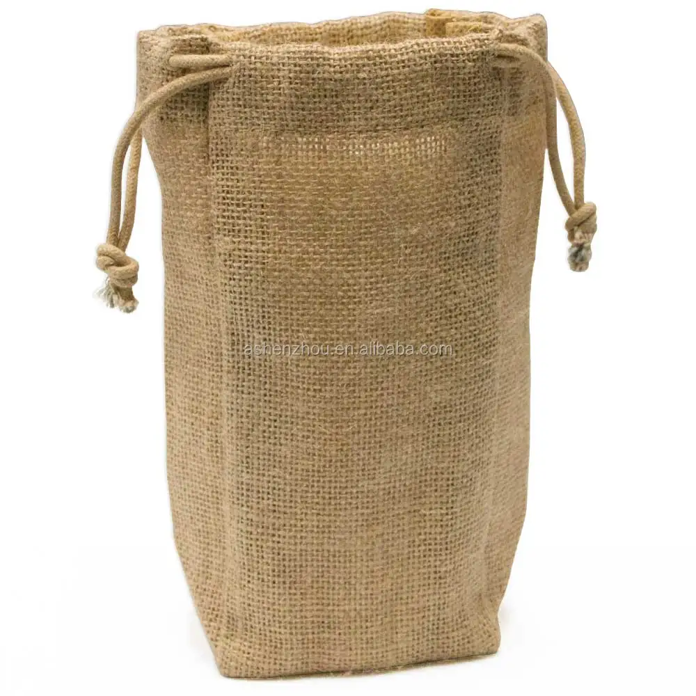 quality wholesale custom printed small linen gift bag burlap