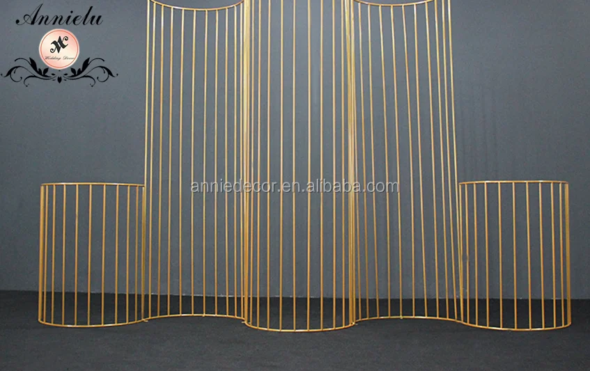 Chinese style Iron wedding stage backdrop Line semicircular screen large background event party decoration