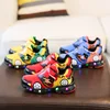 New design casual sports car pattern kids led shoes