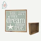 2019 new design 3D uv printing wooden plaque box free standing and wall hanging
