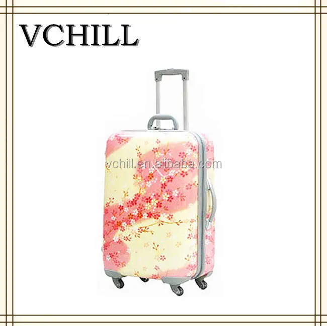 cherry blossom print girls suitcase style japanese luggage