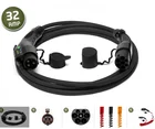 sae j1772 32a to plug 62196-2 ev charging 3 phase cable