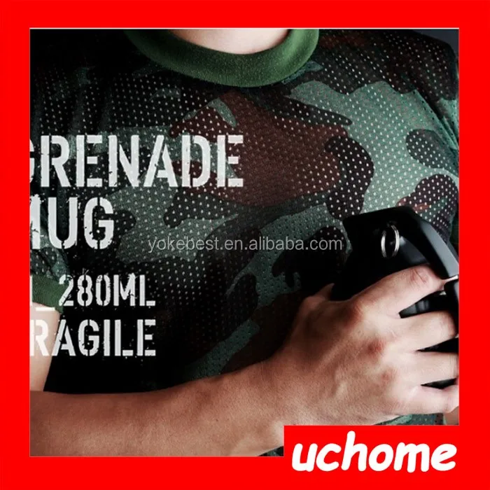 Uchome熱い販売ノベルティ手榴弾形状デザインカップ/軍事ファンステンレスステル手榴弾マグ仕入れ・メーカー・工場