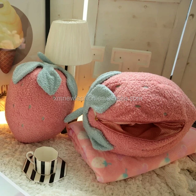 fruit airplane travel pillow plush strawberry shaped neck