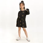Hot selling fashion girls' clothes spring and autumn long-sleeved drawstring dress