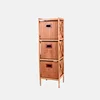 2019 wholesale 3 drawers design portable clothes wooden bedroom bamboo storage cabinet