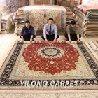 YILONG 9'x12' Traditional persian design Living Room silk rugs hand made china carpet