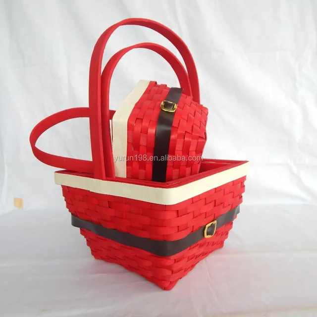 hot selling decorative woven wooden christmas baskets with