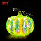 Led lighted up decorative blown glass pumpkin fruits
