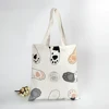 Customized Cute Cat Print Tote Canvas Bag Cheap Standard Size Canvas Bag
