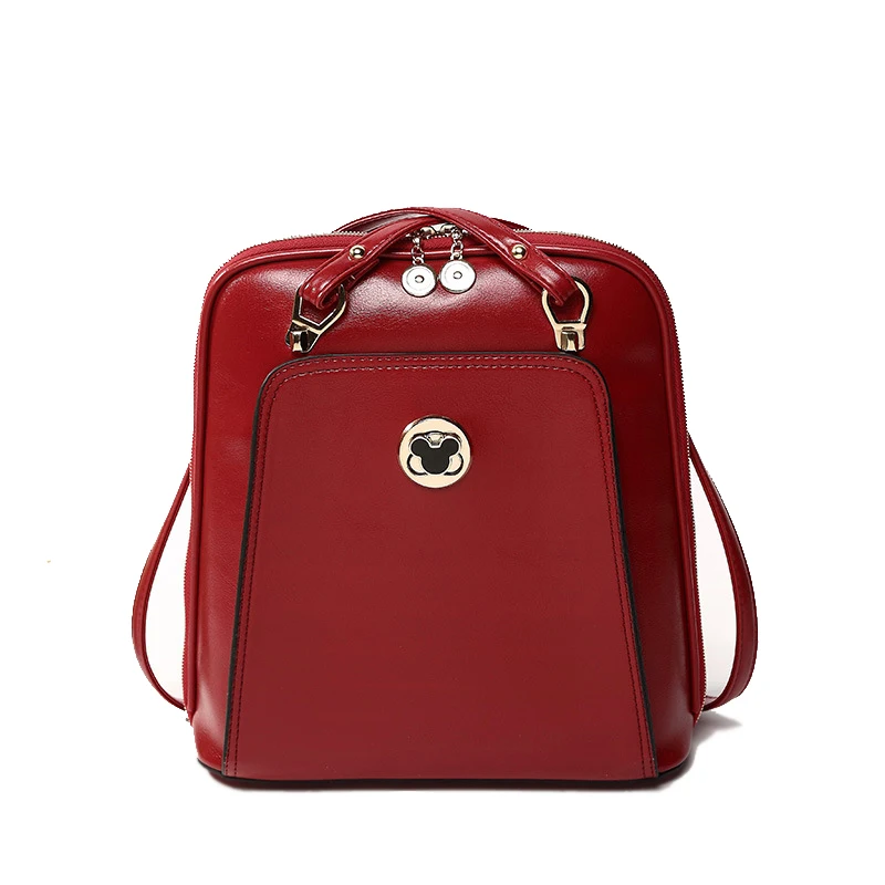 Bolsa de ombro saco solid black leather bags 2015 new European style elegant backpack women backpacks with a lock hot sale BB202