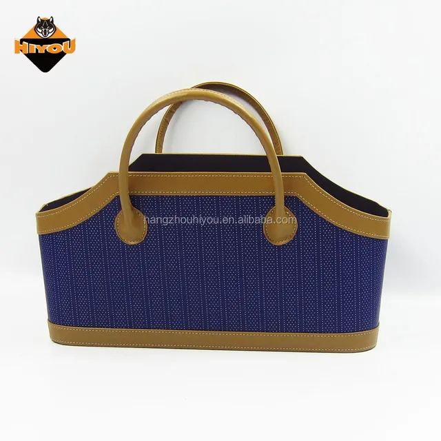 luxury faux leather gift packing basket customised tote bag