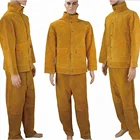 Jespai Manufacturer Leather Welding Jacket Coat Trousers Protective Clothing Apparel Suit For Welder