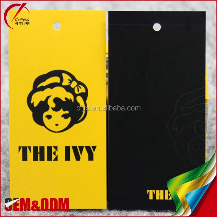 yellow tags trousers and blouse tags paper hang custom printing