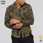 Hot sale fashion design woven long sleeve green 100% cotton print shirt for men