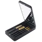 Folding box led vanity mirror pocket mirror with makeup brush