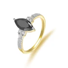 Vanever Fashion Black Zircon Punk Titanium Tungsten Wedding Black Rings for Ladies