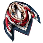 Wholesale Custom Shawl Scarves Women Digital Print Extra Large Silk Scarf For Hair