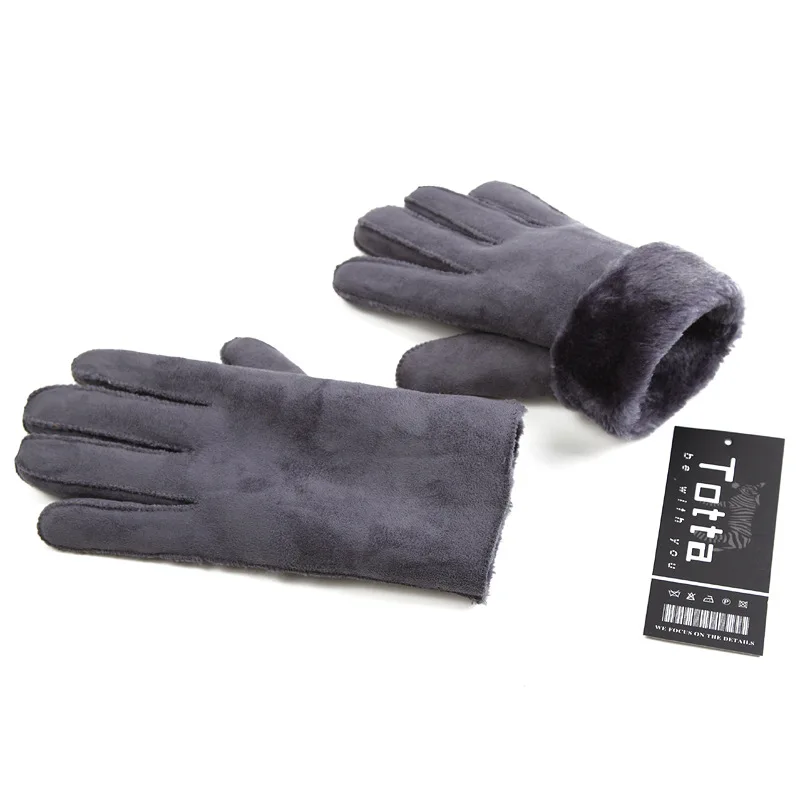 cotton gloves for men fashion winter gloves men women winter fur velvet thick couple warm faux leather gloves Outdoor Five Finger Wrist Mittens brown leather driving gloves
