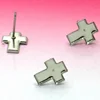 Blank Stainless Steel Stud Earrings Bases Cross Bezel Pins Back Cameo Cabochons Earrings post DIY Jewelry Findings