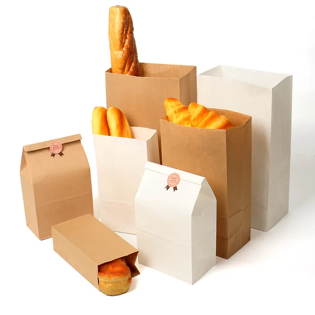 pack bakery bread packaging bulk brown khaki kraft paper food
