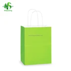 Offset Printing Paper Bags in Bag Twisted Paper Handle Shopper Bags 10"x5"x13" in Lemen Green
