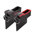 Universal PU Leather Car Console Side Pocket and Seat Gap Catcher With Coin Organizer