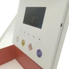 White Color 5 inch lcd display video gift box acrylic wedding invitations with silk music boxes