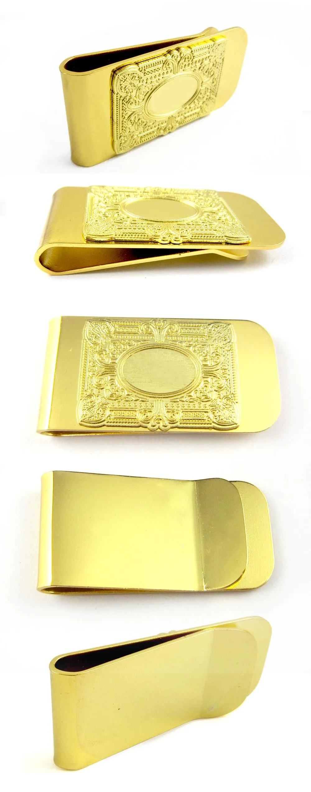 Gold Plated Bronze Card Holder & Money Clip Credit Card Holder