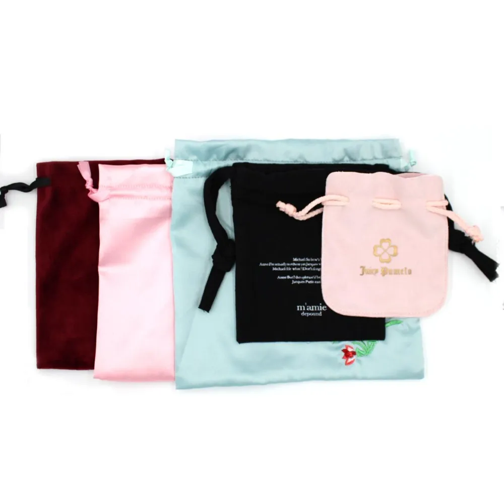 logo printed cotton drawstring bag shoe bag pouch