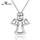 925 Sterling Silver CZ Wing guardian angel charm necklace pendant for Women