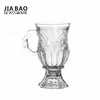 footed transparent coffee glass mug with handle