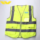 Safety Worksuit Reflective Vest with many pockets for construction crew