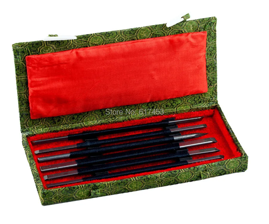 Qingtian stone carving beginners spring steel carving knife carving knife tool exercises Chapter earn 6 sets