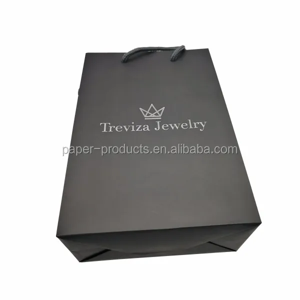 2017 glossy laminated embossing logo paper shopping bags with