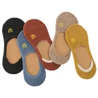 Japanese Embroidery Cartoon Cat Cotton Low Cut No Show Socks Non Slip