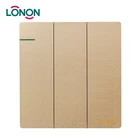 Wall Touch Lighting Three Gang Two Way Light Switch