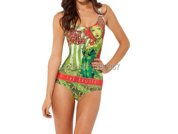 Red hair fashion lady sexy girl digital printing girl swimwear new one-piece swimsuit good elastic for sexy lady