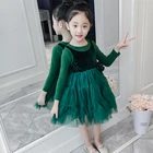 Wholesale princess velvet plus size kids girl long two piece prom dresses